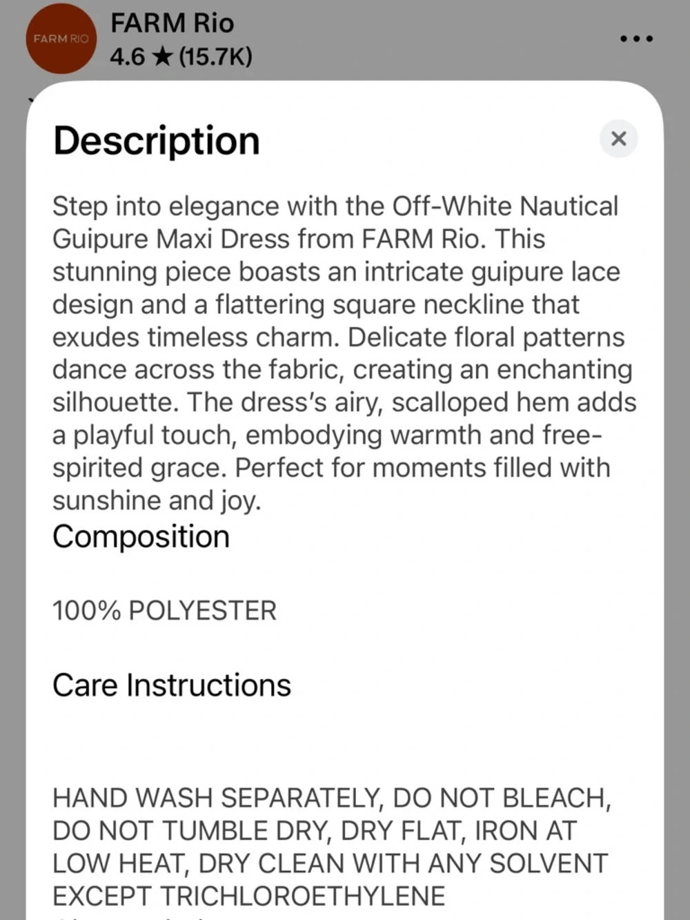 Off-White Nautical Guipure
Maxi Dress M NWT - Picture 13 of 13